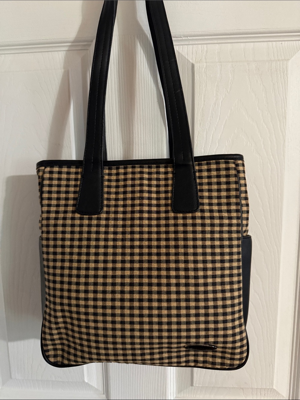 Classic Black and Tan Longaberger Tote Bag
